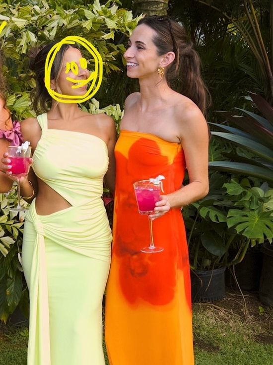 Meshki Amaya Strapless Chiffon Maxi Dress - Koi Orchid Print. - Picture 6 of 6